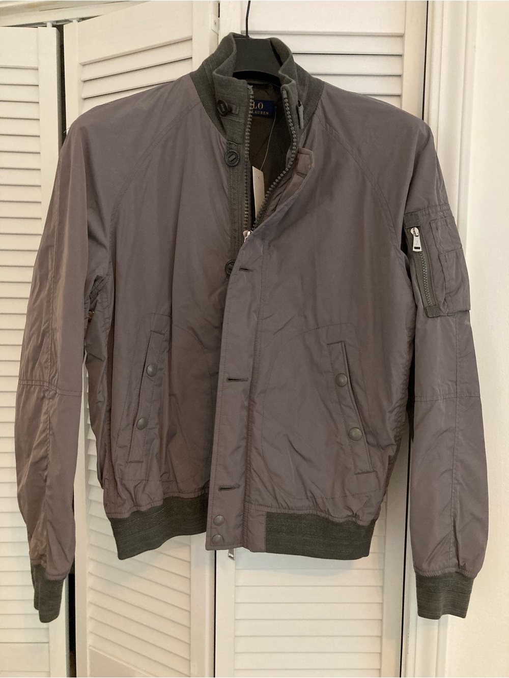 Ralph Lauren Men's Lightweight Grey Bomber Jacket